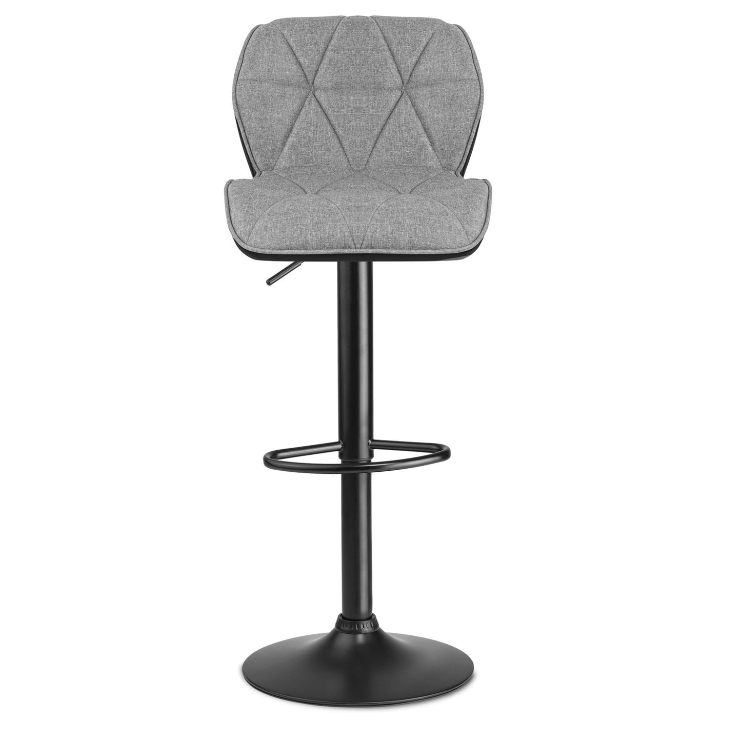 Castel bar stool with backrest - 2 pieces - black and gray