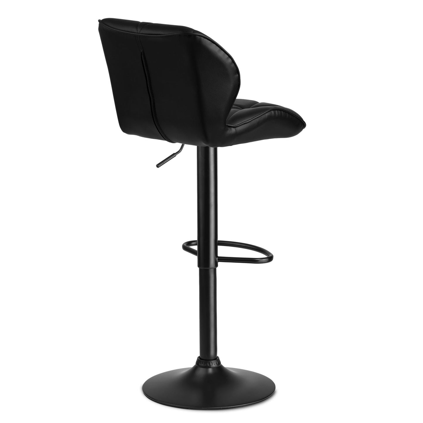 Castel bar stool with backrest, black