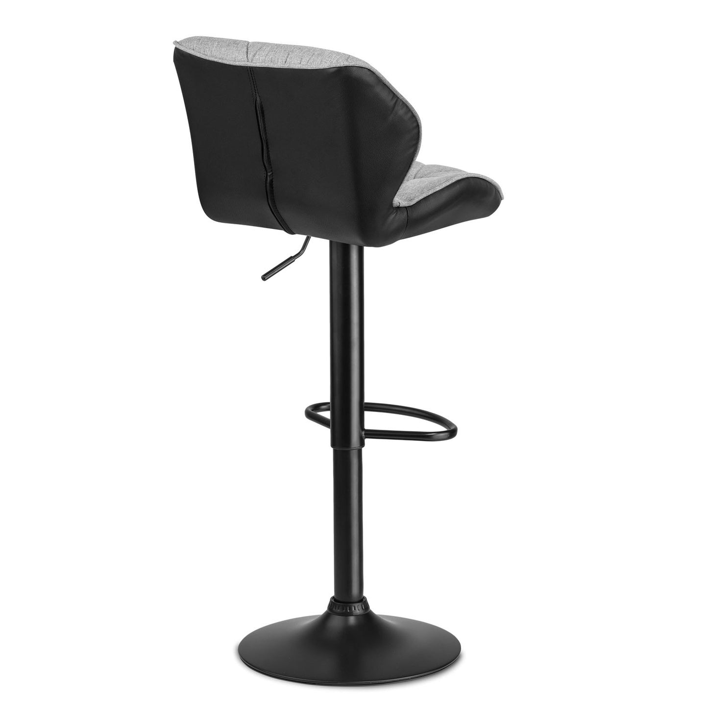 Castel bar stool with backrest, black and gray