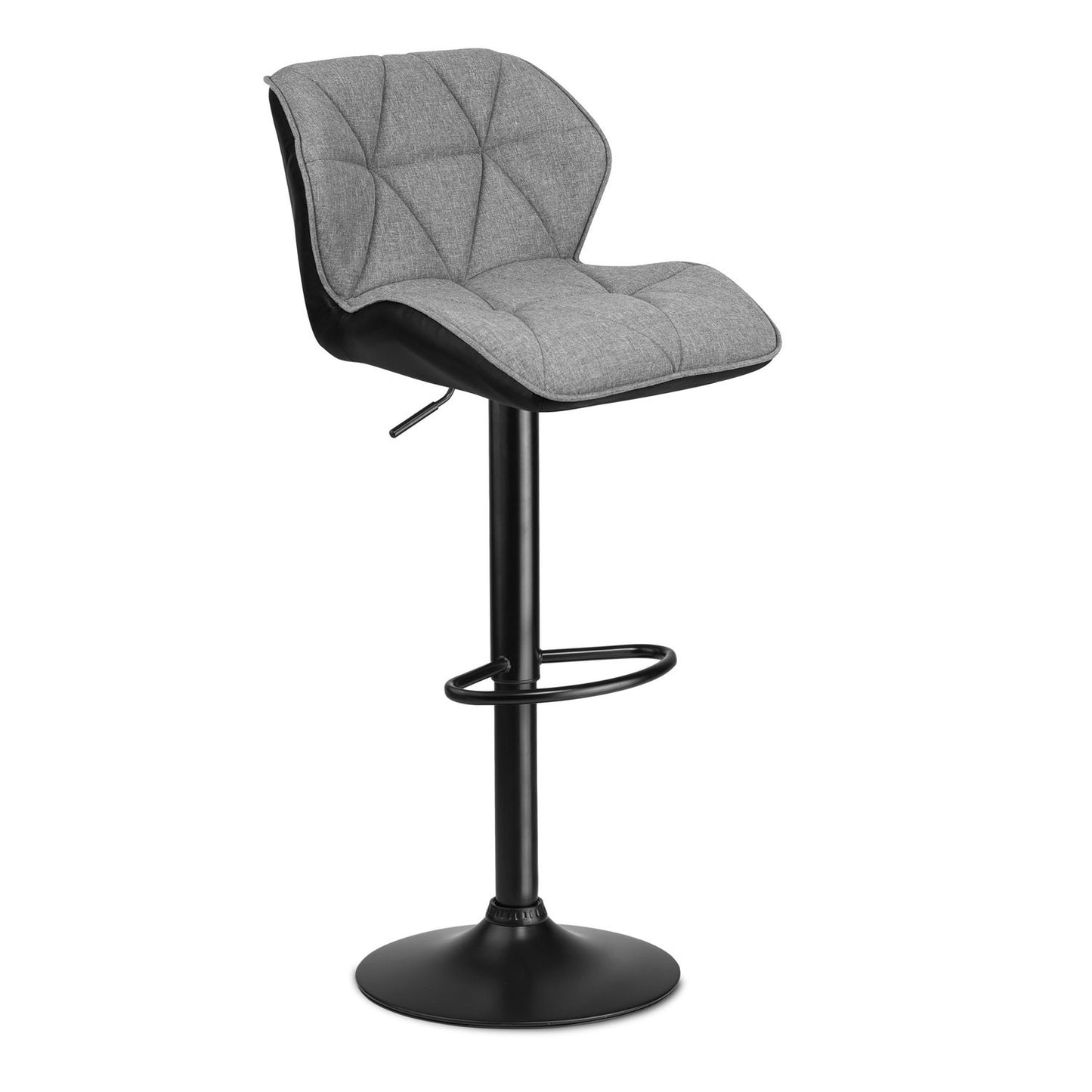 Castel bar stool with backrest, black and gray
