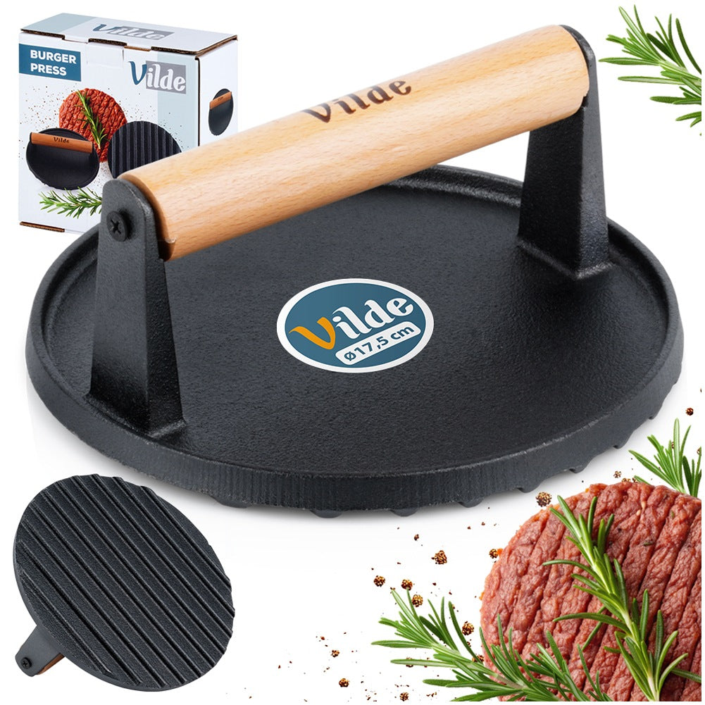 Cast iron burger press CAST LINE 17.5 cm