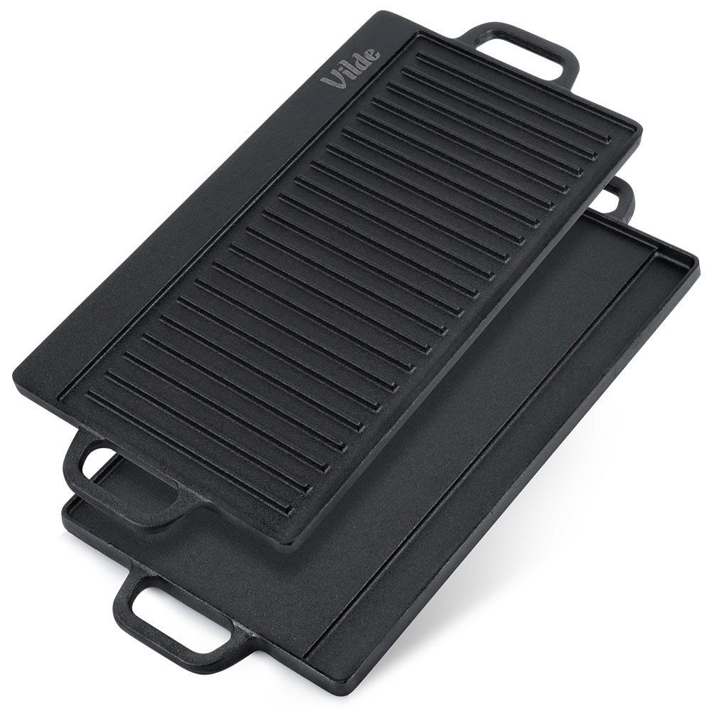 Cast iron double-sided grill plate CAST LINE 50.5x23.5 cm