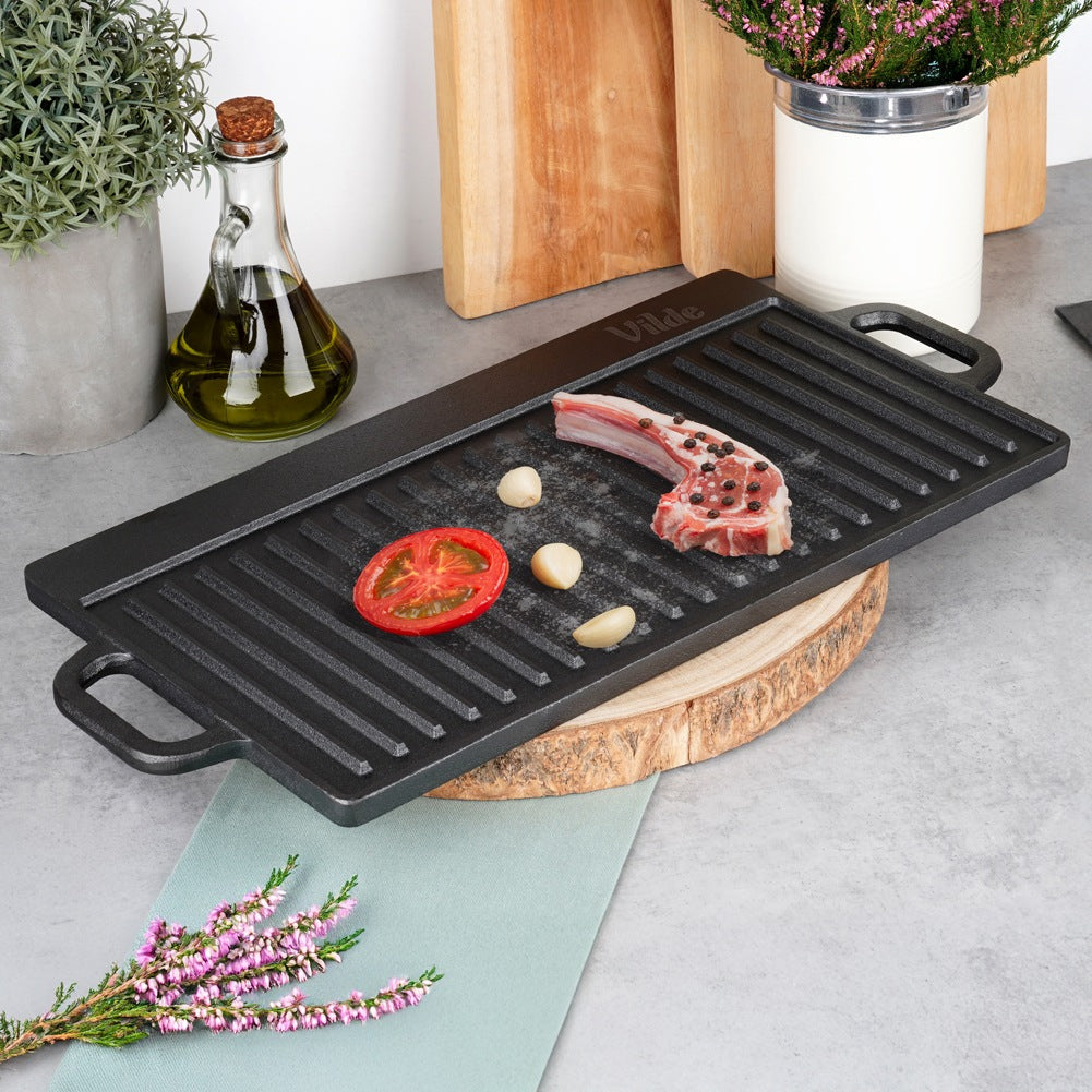 Cast iron double-sided grill plate CAST LINE 50.5x23.5 cm