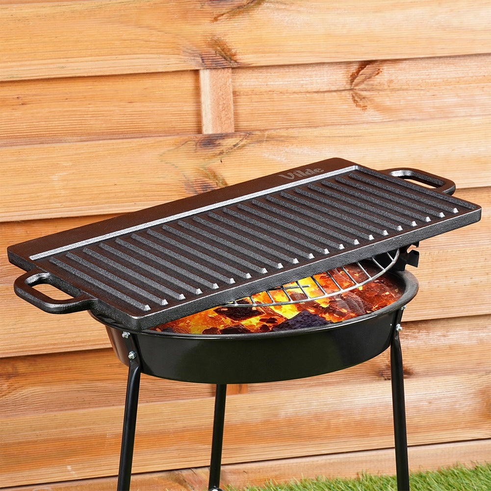 Cast iron double-sided grill plate CAST LINE 50.5x23.5 cm