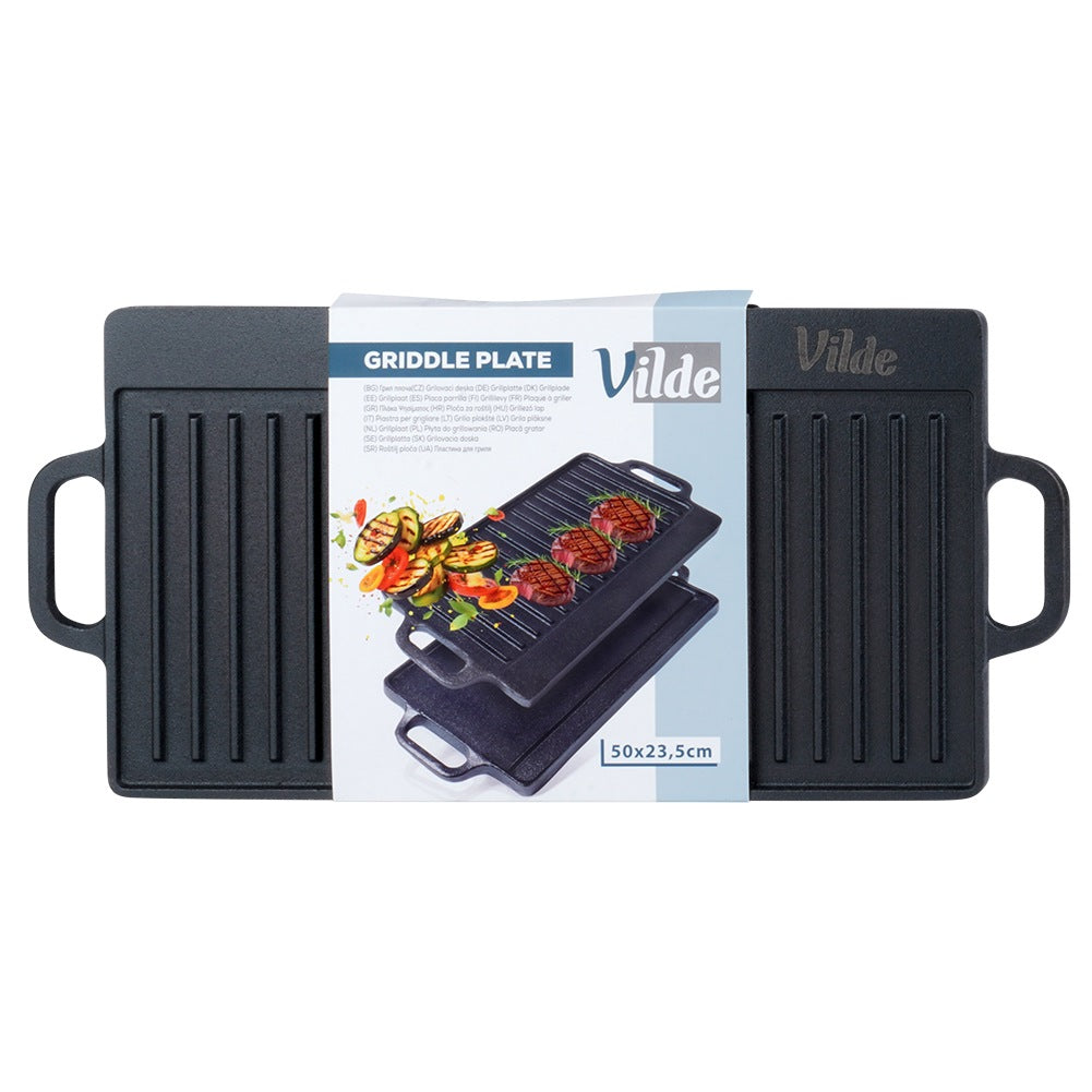Cast iron double-sided grill plate CAST LINE 50.5x23.5 cm