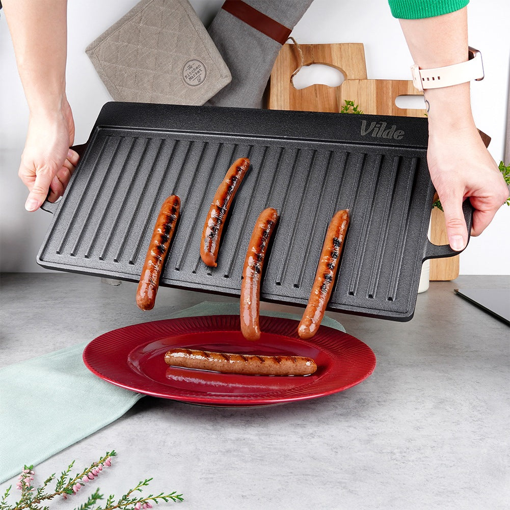 Cast iron double-sided grill plate CAST LINE 50.5x23.5 cm