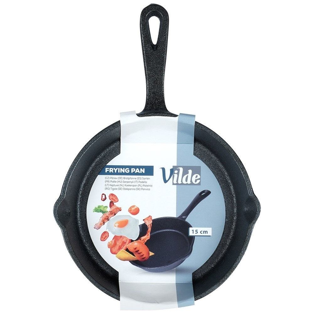 Cast iron pan 15 cm with spouts for all heat sources