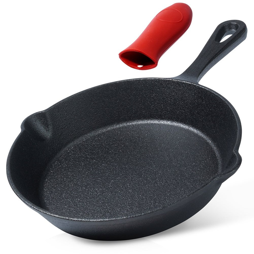 Cast iron pan 20 cm with silicone cover for induction and oven