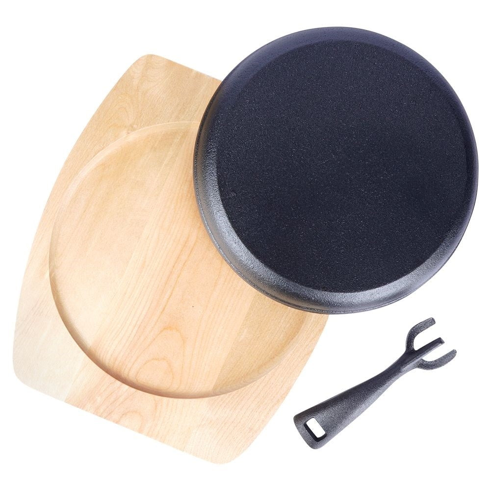 Cast iron pan 22 cm with removable handle and cutting board