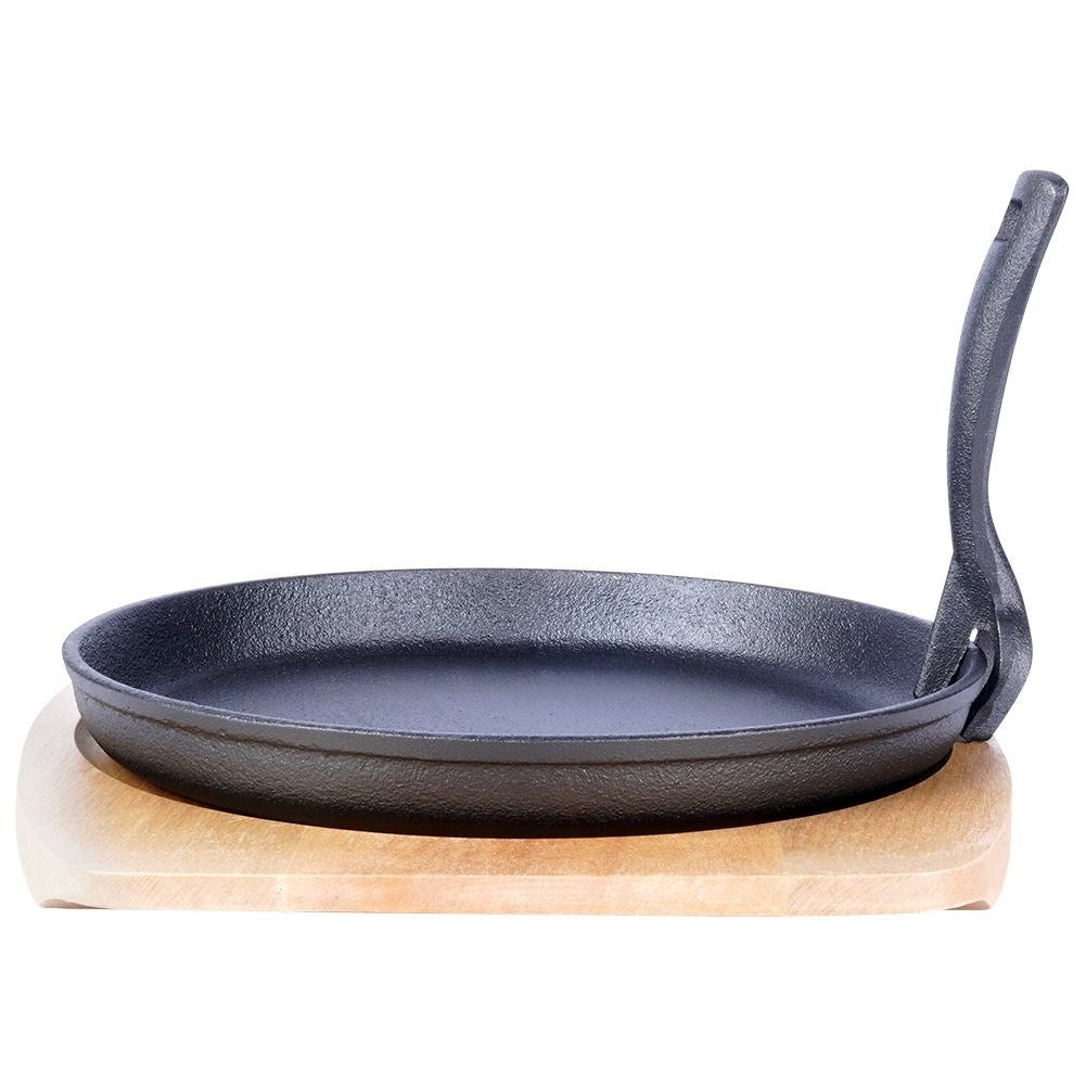 Cast iron pan 22 cm with removable handle and cutting board