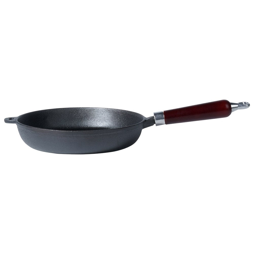 Cast iron pan 24 cm with wooden handle