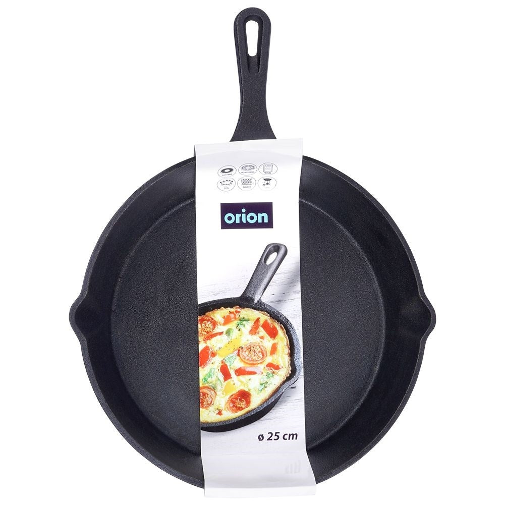 Cast iron pan 25 cm for all kitchens, ovens and open fires