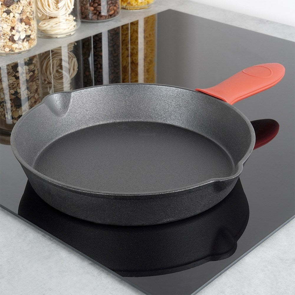 Cast iron pan 25 cm with silicone cover for the handle