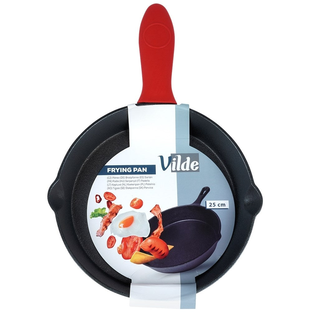 Cast iron pan 25 cm with silicone cover for the handle