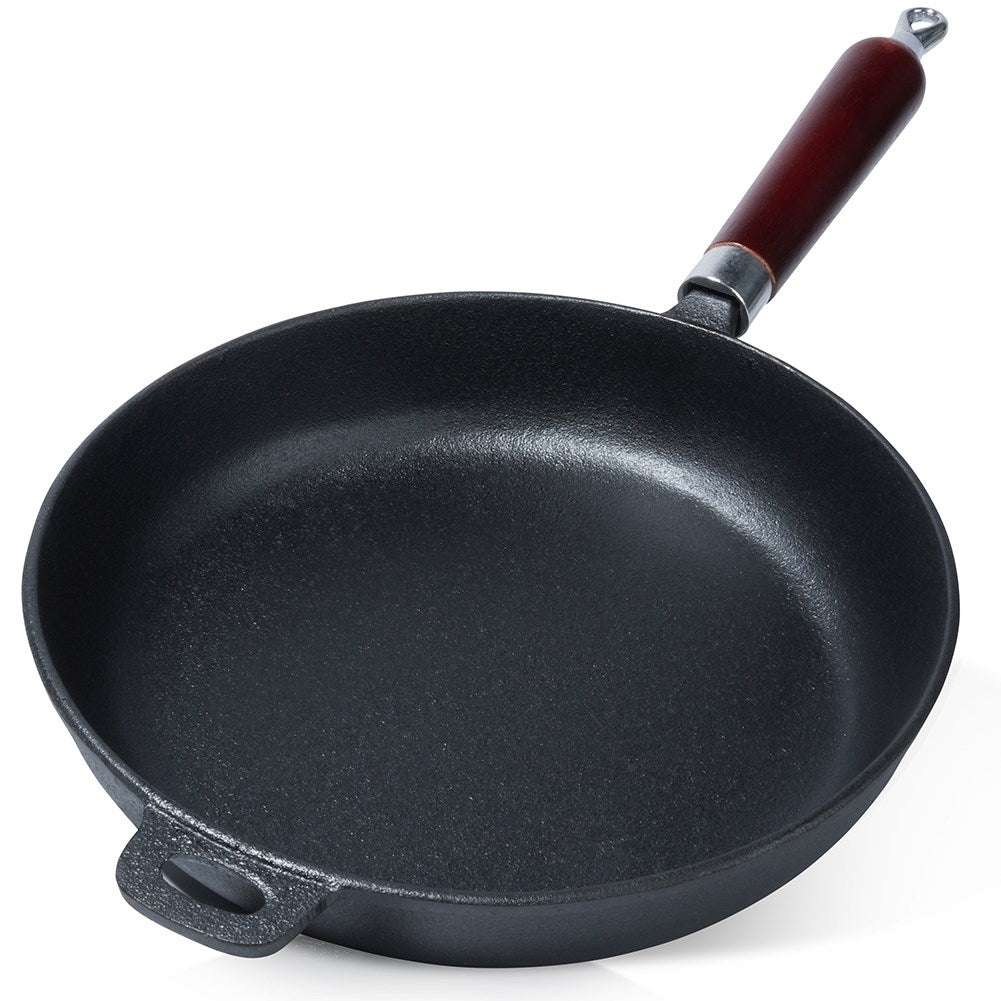 Cast iron pan 26 cm with wooden handle