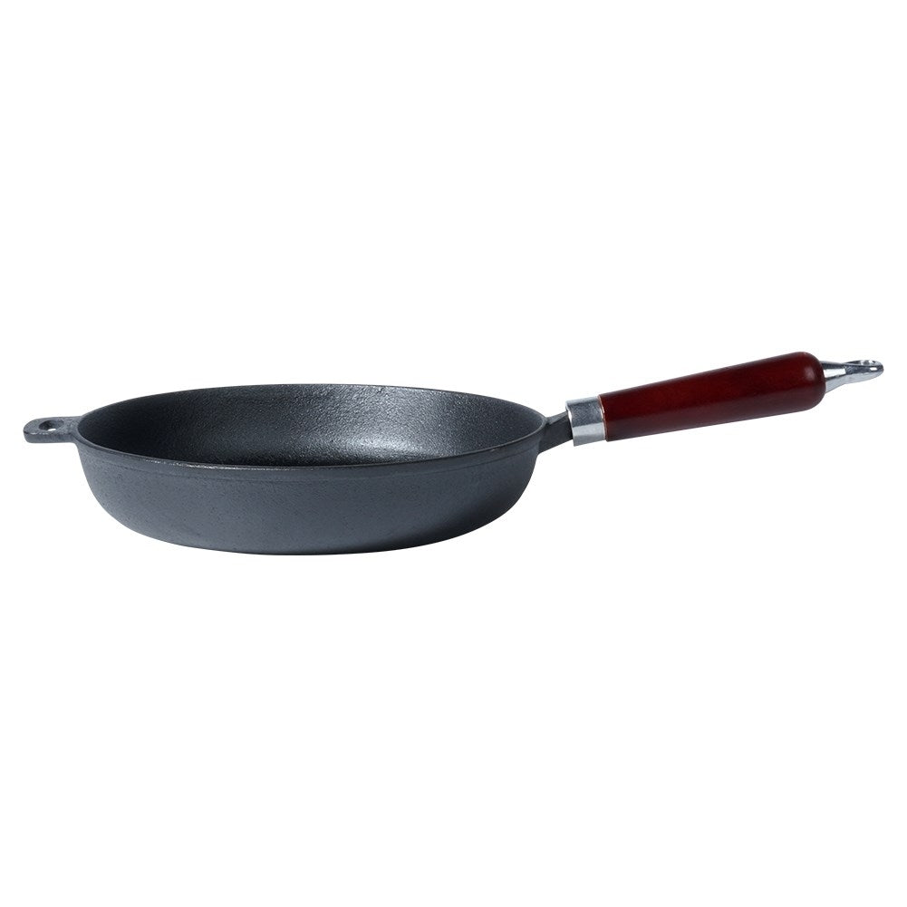 Cast iron pan 26 cm with wooden handle