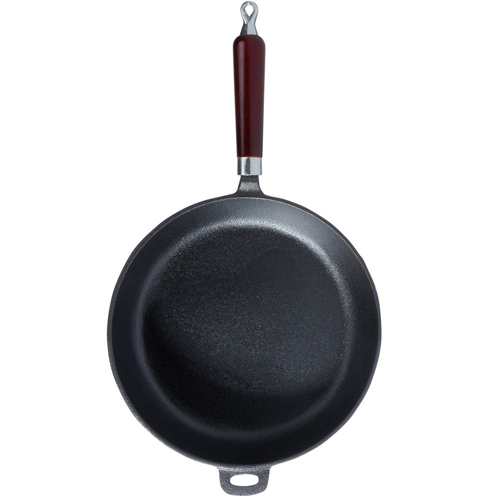 Cast iron pan 28 cm with wooden handle