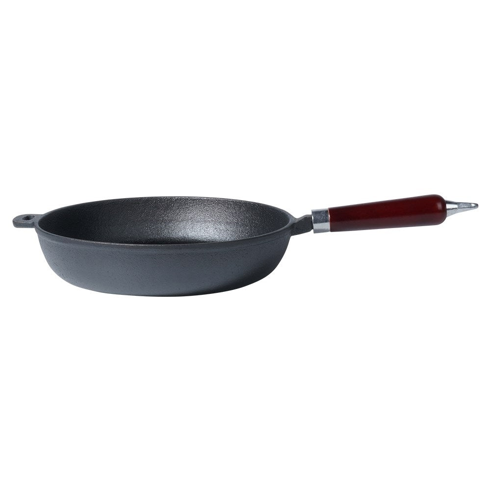 Cast iron pan 28 cm with wooden handle