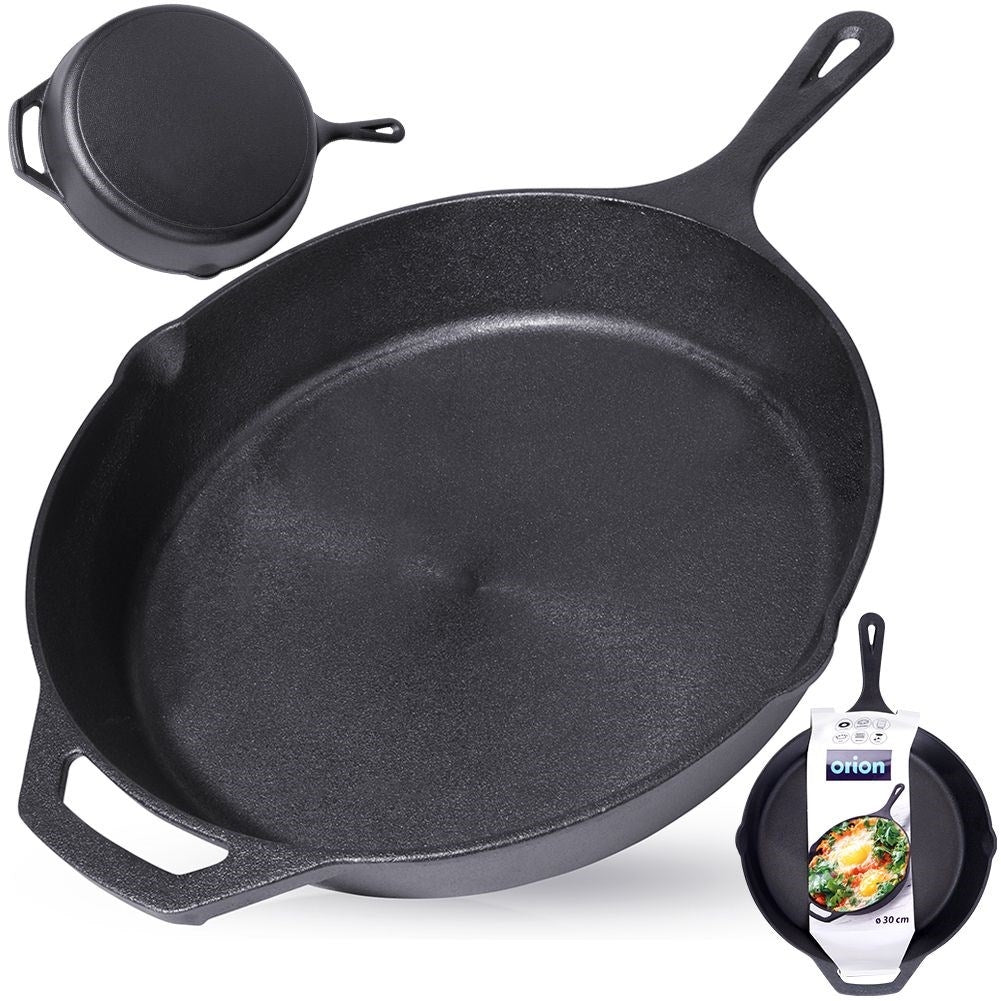 Cast iron pan 30 cm for all kitchens, ovens and open fires