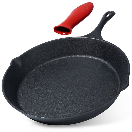 Cast iron pan 30cm with silicone handle, for all heat sources