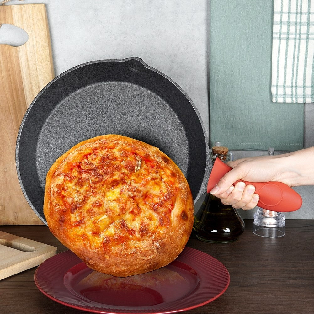 Cast iron pan 30cm with silicone handle, for all heat sources