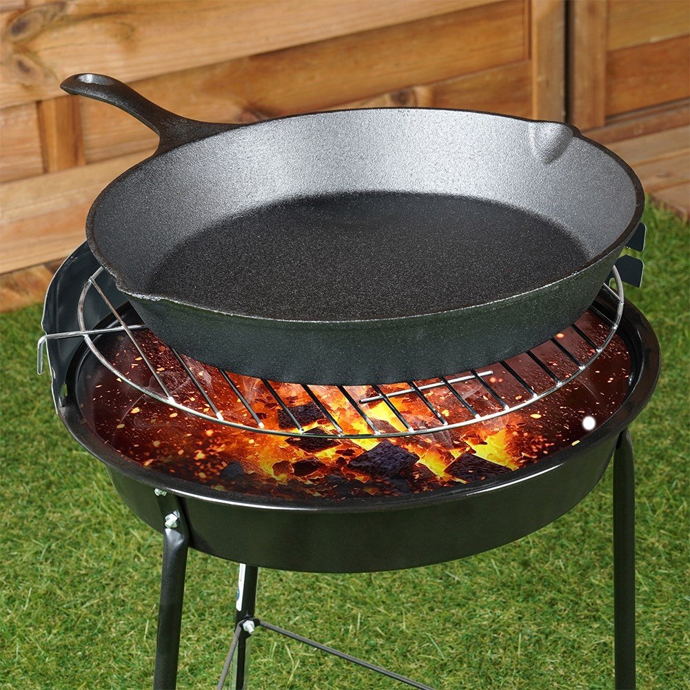 Cast iron pan 30cm with silicone handle, for all heat sources