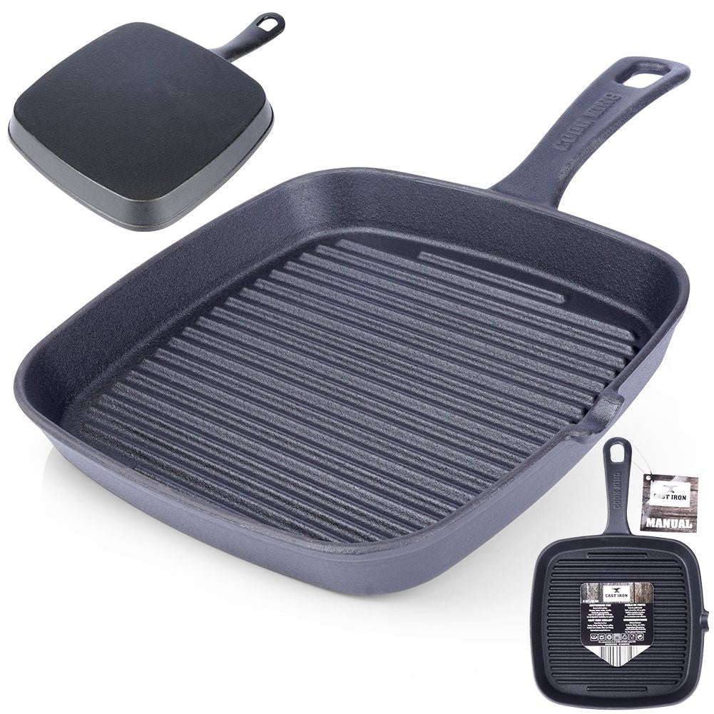 Cast iron pan for cooking on stove, oven and open fire
