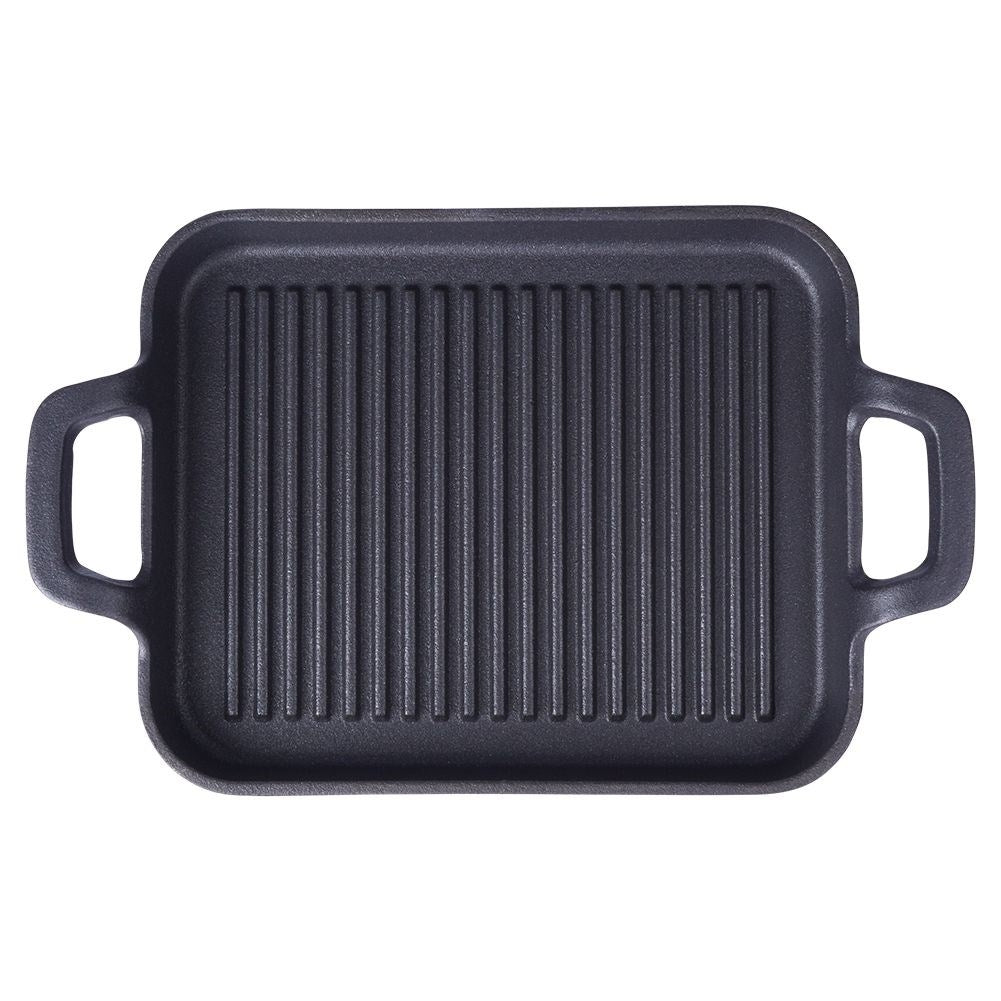 Cast iron pan for grilled dishes on the stove, oven and open fire
