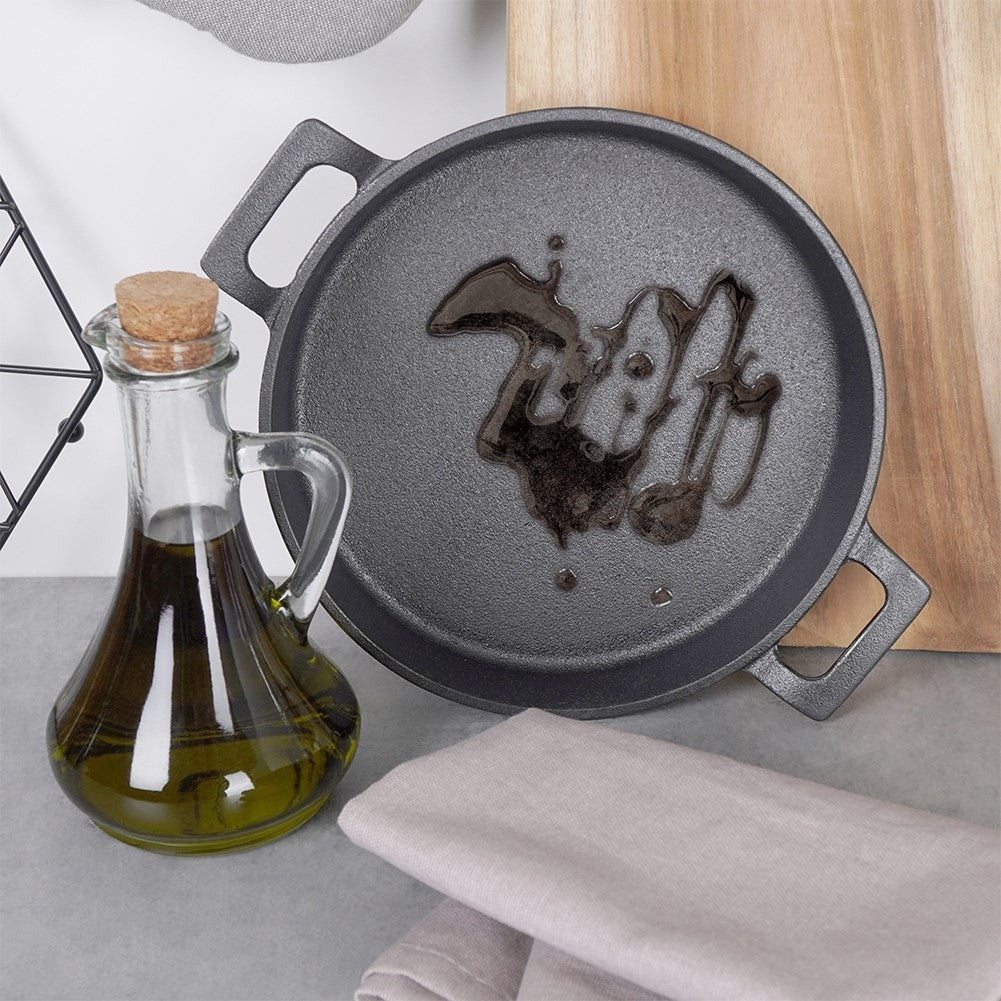 Cast iron pan for oven, stove and open fire