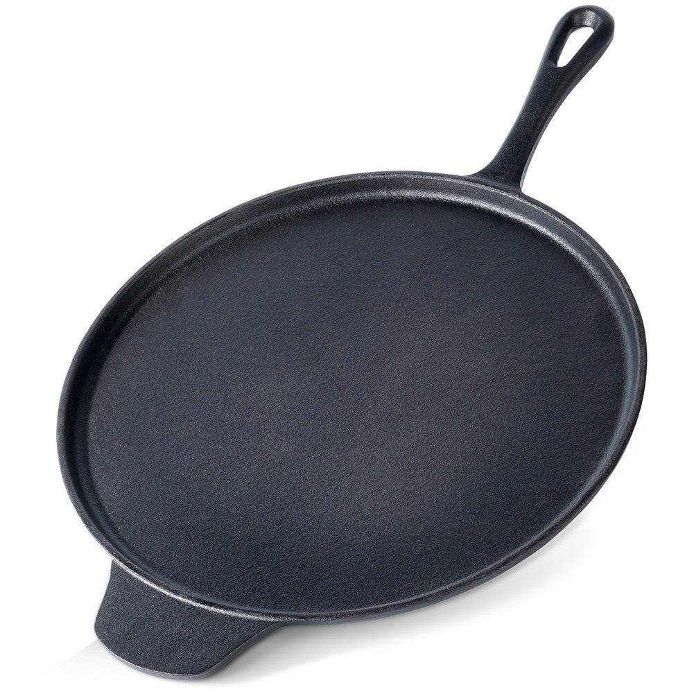 Cast iron pan for pizza, pancakes, plates and tortillas