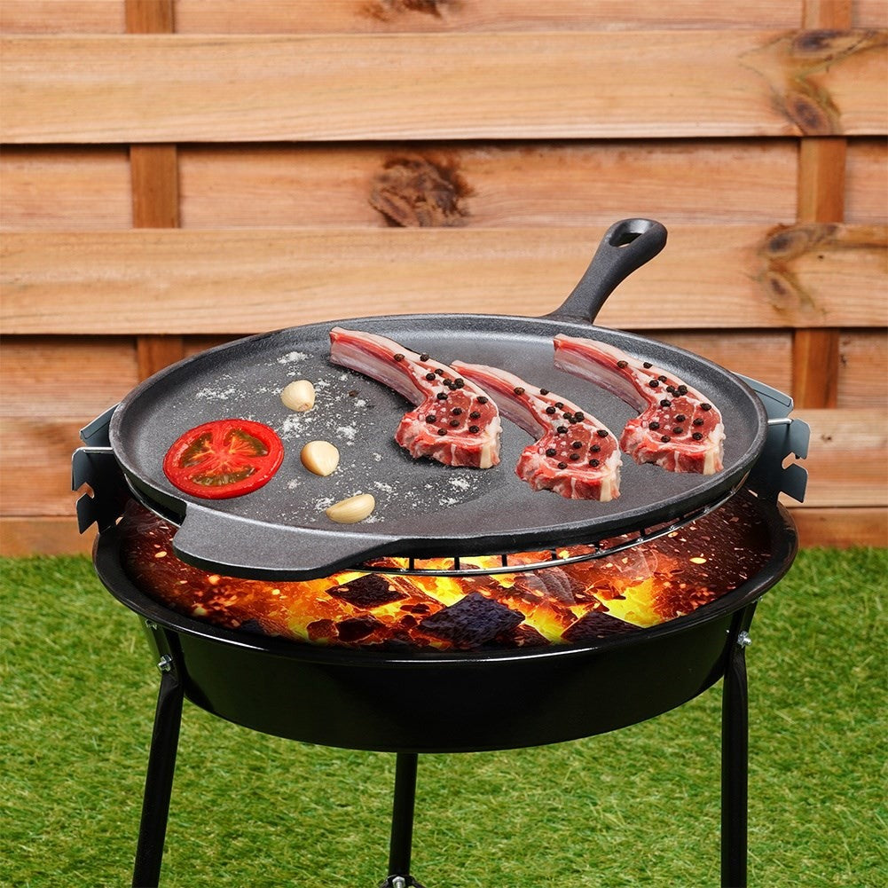Cast iron pan for pizza, pancakes, plates and tortillas