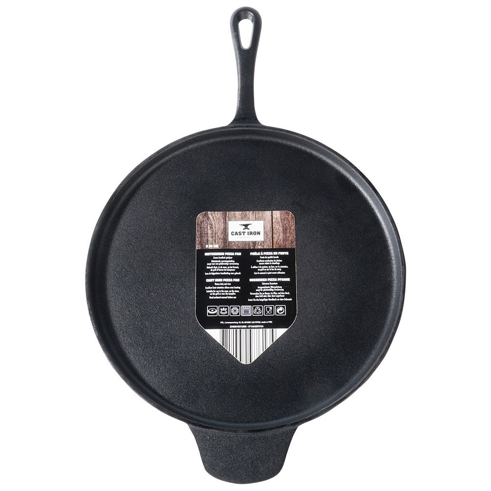 Cast iron pan for pizza, pancakes, plates and tortillas