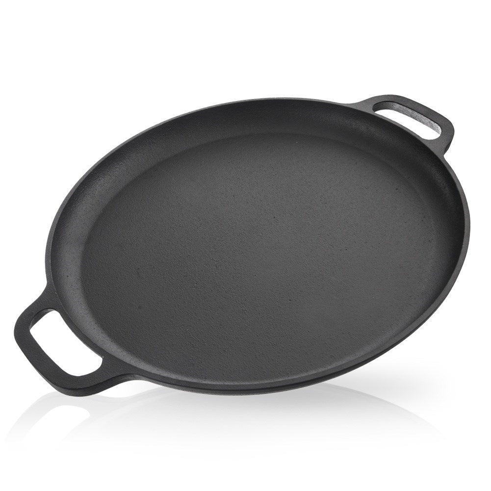 Cast iron pan with handle for oven, stove and open fire