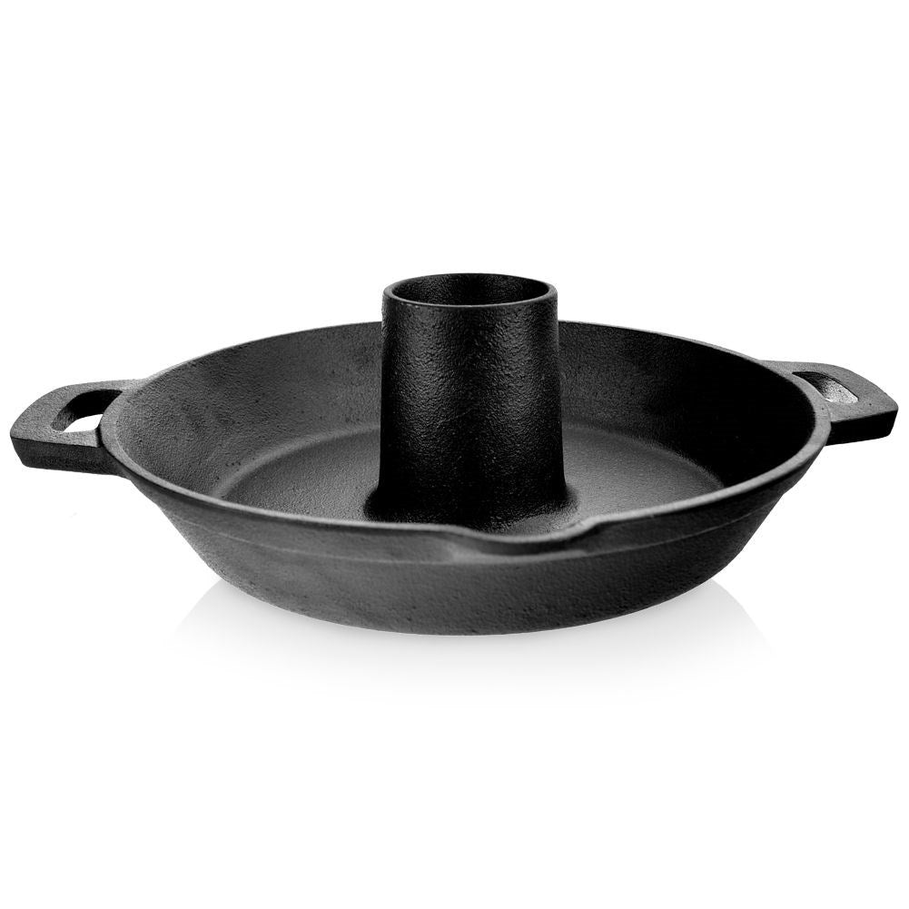 Cast iron pan with rack for chicken and baking