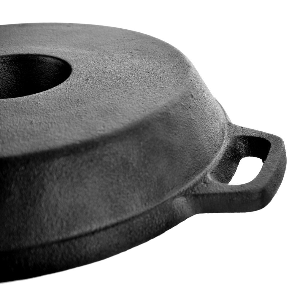 Cast iron pan with rack for chicken and baking