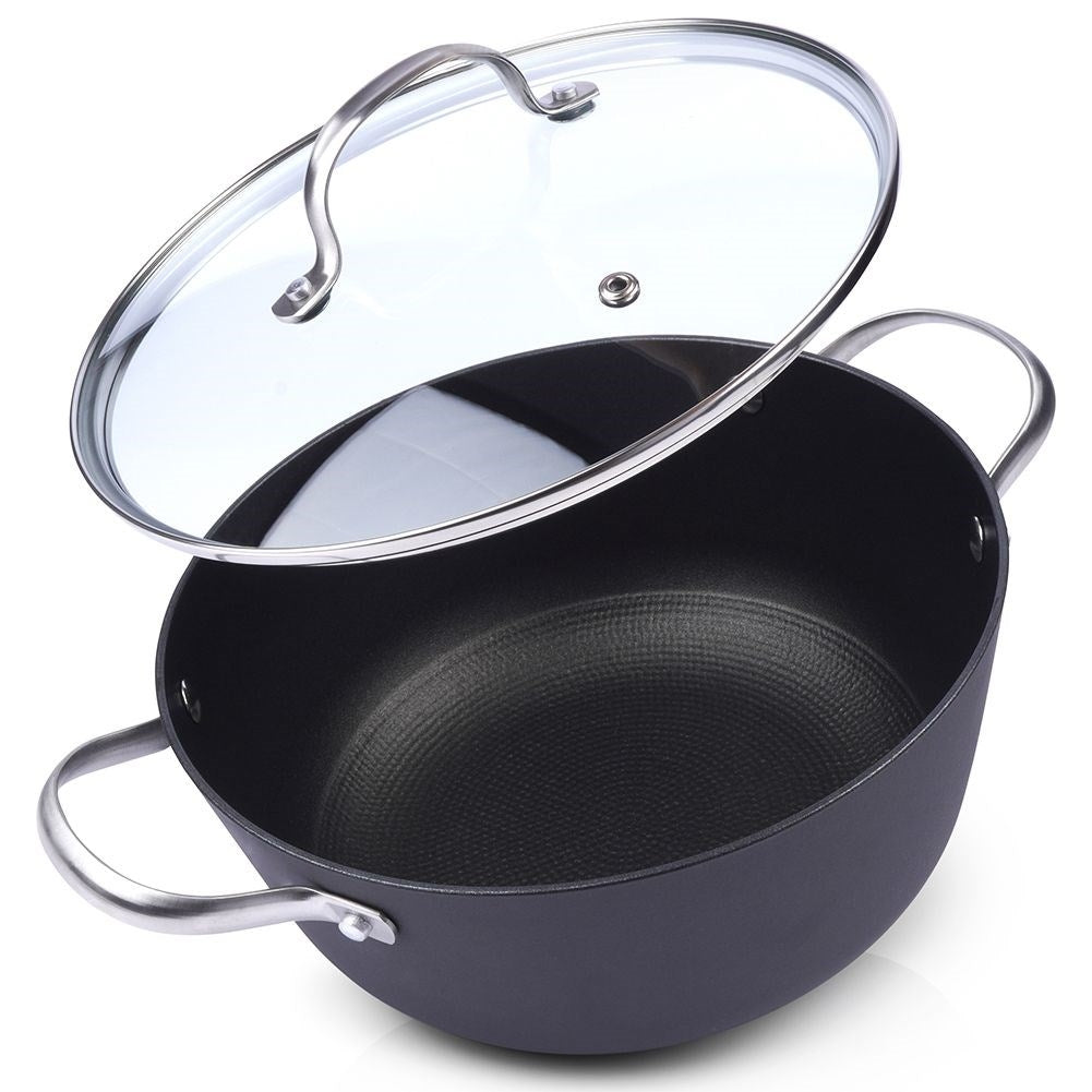 Cast iron pot 4L, non-stick, lid, stove & dishwasher safe