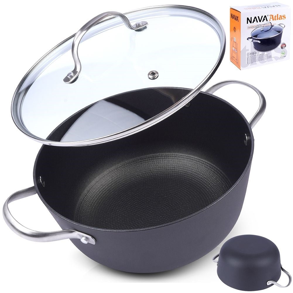 Cast iron pot 4L, non-stick, lid, stove & dishwasher safe