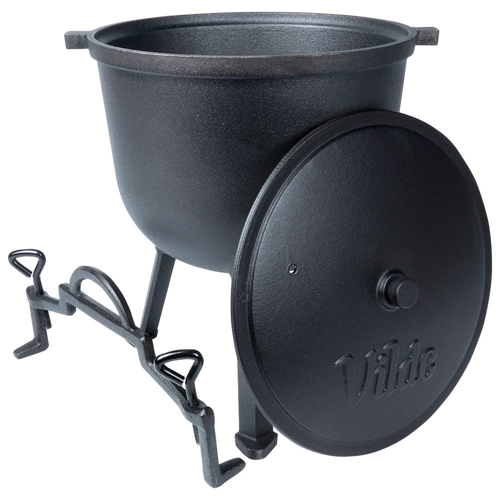 Cast iron pot on legs with lid - 10 litres