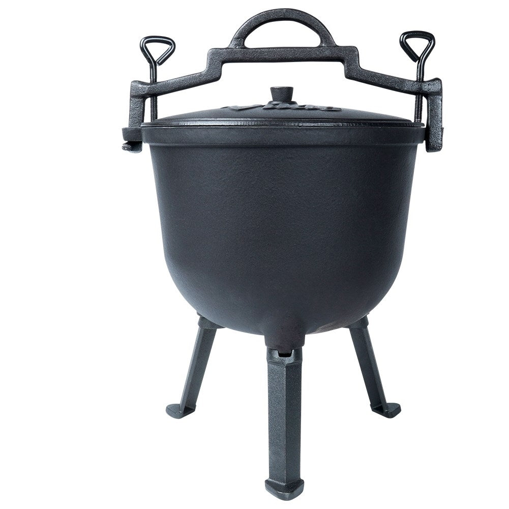Cast iron pot on legs with lid - 10 litres