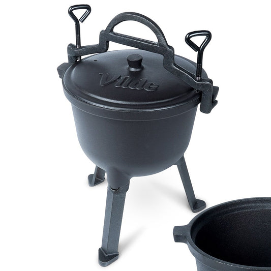 Cast iron pot with lid - 4L, for open fire
