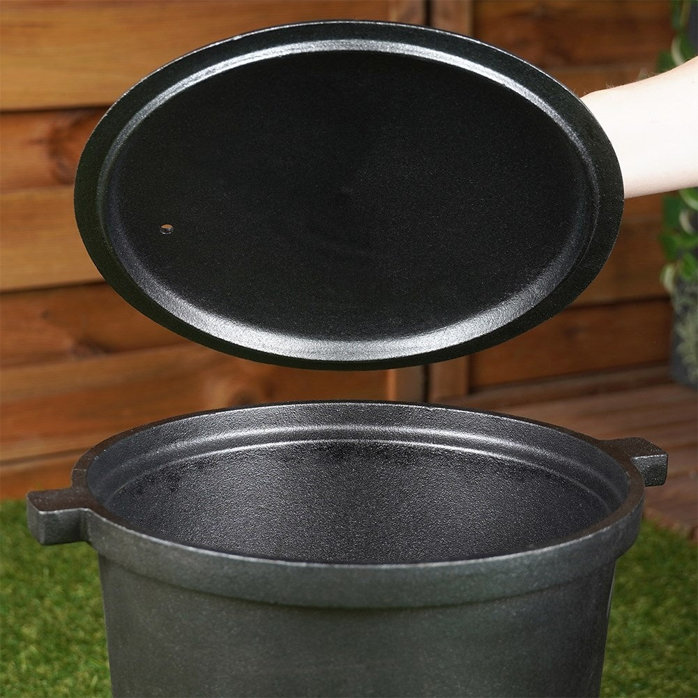 Cast iron pot with lid - 4L, for open fire