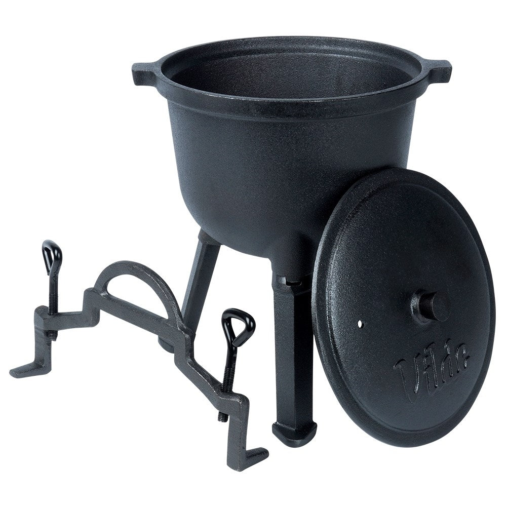 Cast iron pot with lid - 4L, for open fire