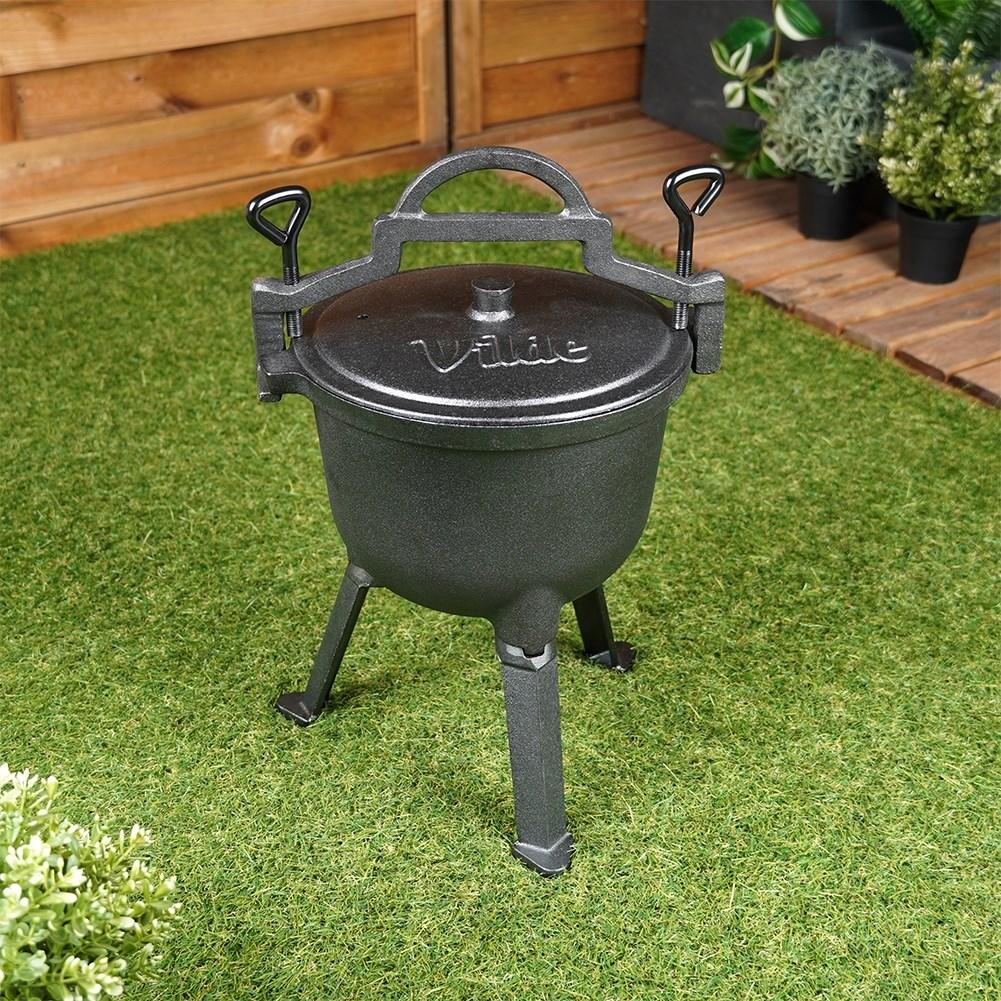 Cast iron pot with lid - 4L, for open fire