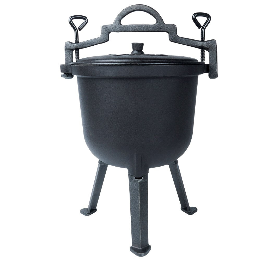 Cast iron pot with lid and legs, 8 litres
