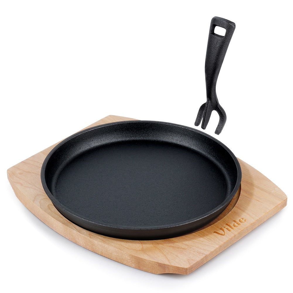 Cast iron serving pan with board CAST LINE 22 cm
