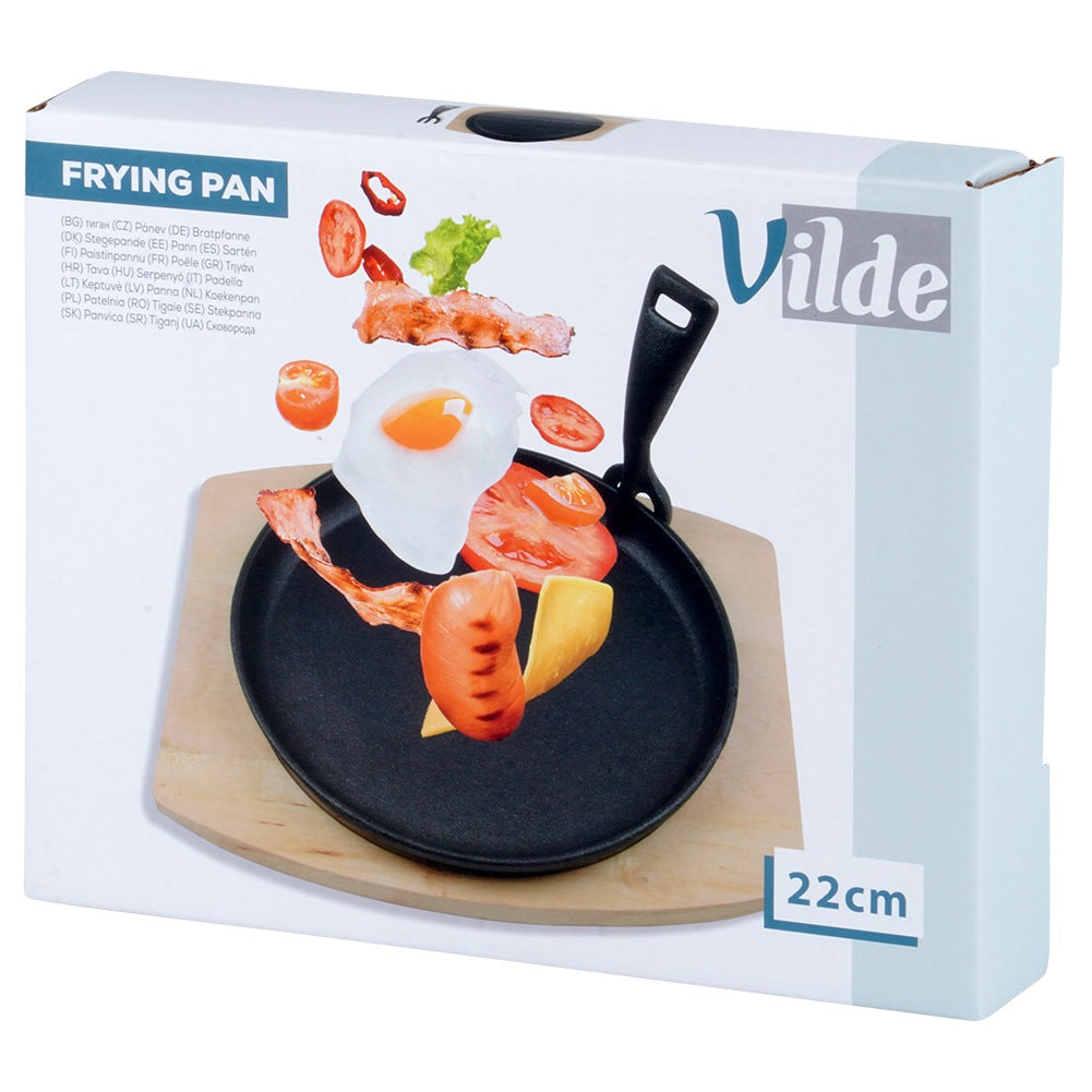 Cast iron serving pan with board CAST LINE 22 cm