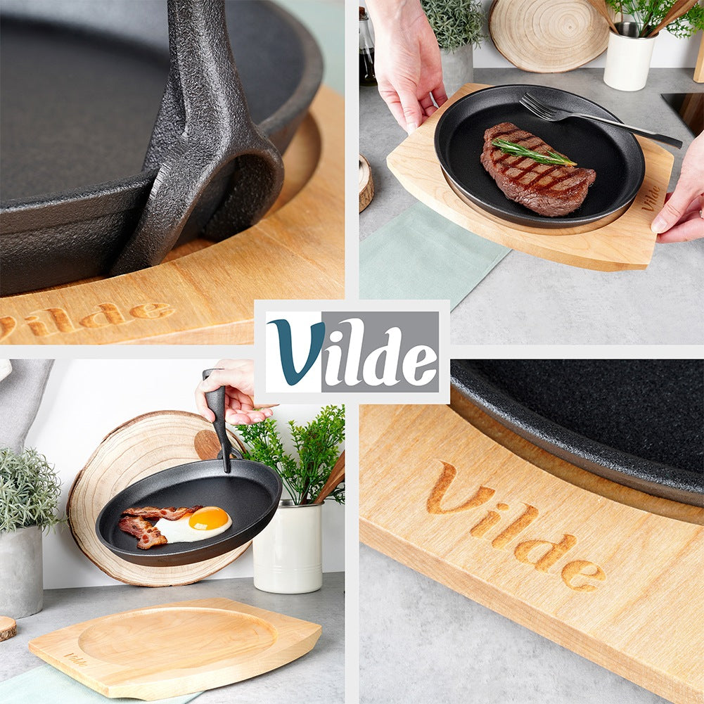 Cast iron serving pan with board CAST LINE 22 cm
