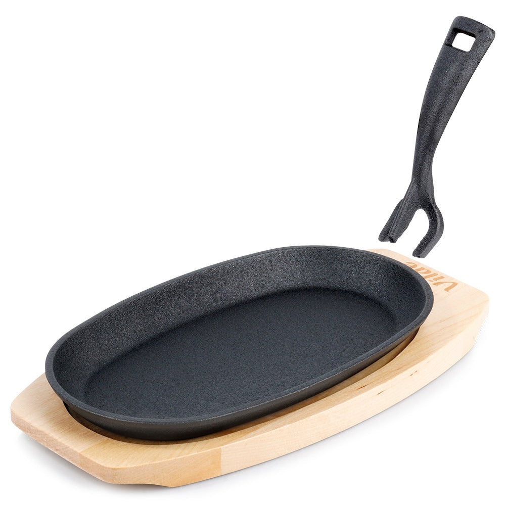 Cast iron serving pan with board CAST LINE 24x14 cm