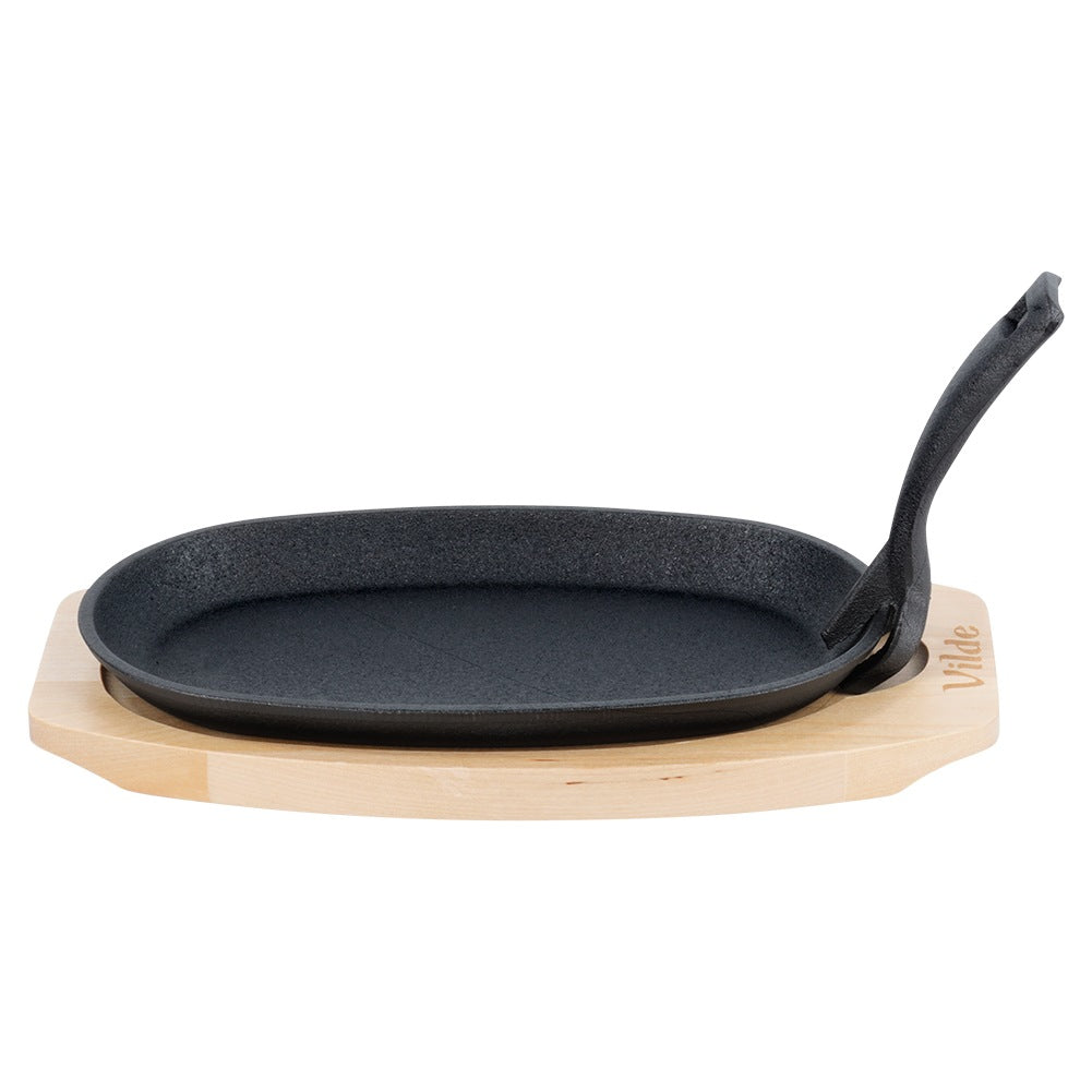 Cast iron serving pan with board CAST LINE 24x14 cm