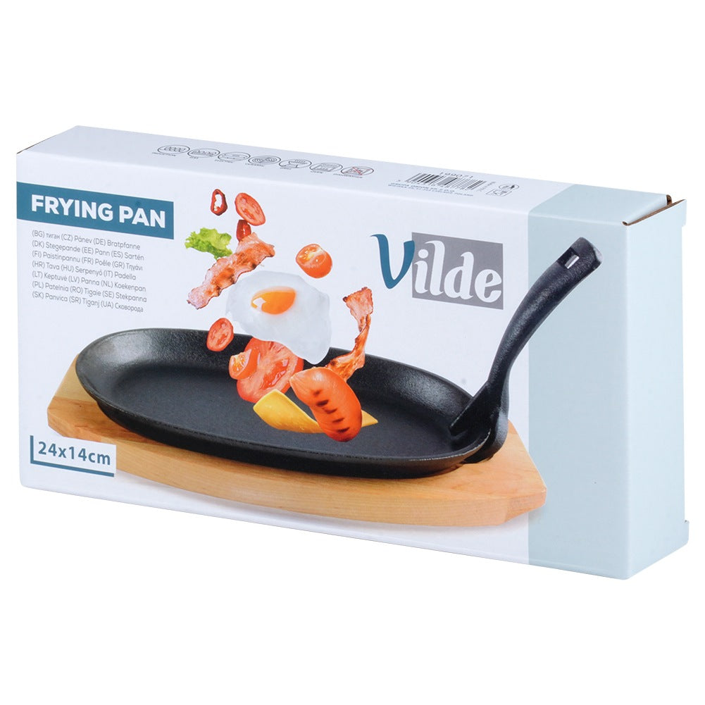Cast iron serving pan with board CAST LINE 24x14 cm